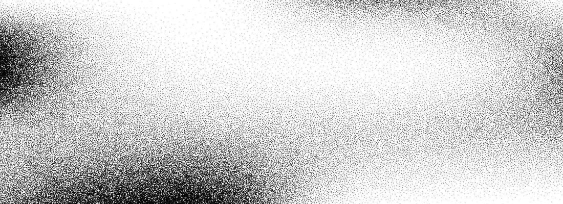 Stipple grain gradient texture. Black dotted noise background. Rough grunge sand dot backdrop. Gritty distressed speckle and particle overlay for poster, flyer, banner. Abstract grit wallpaper