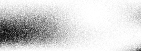 Stippled grain gradient texture. Black dotted noise background. Rough grunge sand dot wallpaper. Gritty distressed speckle and particle overlay for poster, flyer, banner. Abstract grit backdrop vector