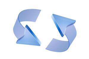 Blue 3D arrows on a clean white background. Design template vector