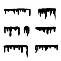 Big collection of graffiti spray pattern. Colorful symbols, and stroke vector