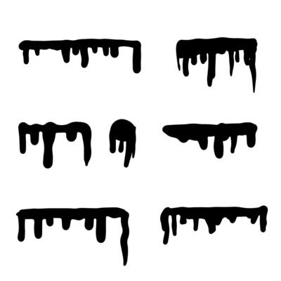 Big collection of graffiti spray pattern. Colorful symbols, and stroke