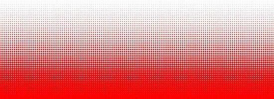 Red color halftone gradient texture. Vanishing cartoon polka dot background. Repeating dotted gradation pattern. Fading comic pop art overlay backdrop. Raster halftone effect wallpaper. vector