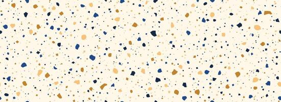 Beige Terrazzo seamless pattern. Repeating granite stone texture. Color Italian mosaic surface design for paving, floor tile swatch, decoration. Venetian marble background concept. vector