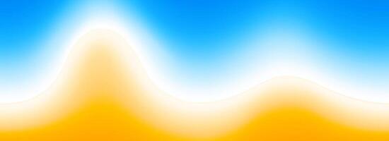Calm sea beach gradient background. Abstract ocean sand coast concept. Blurred light blue waves wallpaper. Smooth wavy seaside backdrop. Soft summer seashore gradient banner. Top view vector