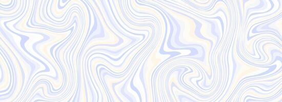 Light blue and orange psychedelic lines texture. Abstract trippy marble effect background. Swirl wavy striped pattern for banner, poster, cover, floor print swatch. Blue liquid funky backdrop. vector
