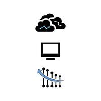 Information technology icon set line icons. Editable stroke. Containing Device, server, OS, internet, network icons collection. illustration. For website design, logo, app, template, ui, etc vector