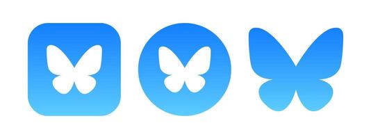 Blue Sky App Logo Button Set Illustration vector