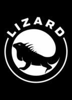 initial lizard circle idea logo design vector