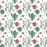seamless background with cactus vector