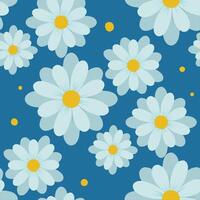 seamless pattern with camomiles illustration art vector