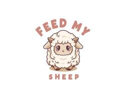 Feed my sheep typography mascot vector