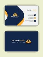 Unique layout double sided stationery visiting card print ready design template, with corporate and colorful background vector