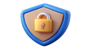Shield icon combined with a padlock, symbolizing complete security and access control. png