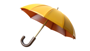 An umbrella with a brown handle and a yellow umbrella png
