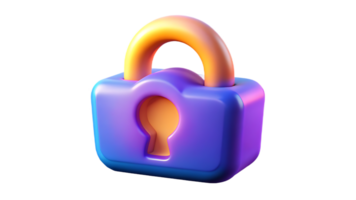 Secure purple padlock icon with a keyhole, representing access and security. png