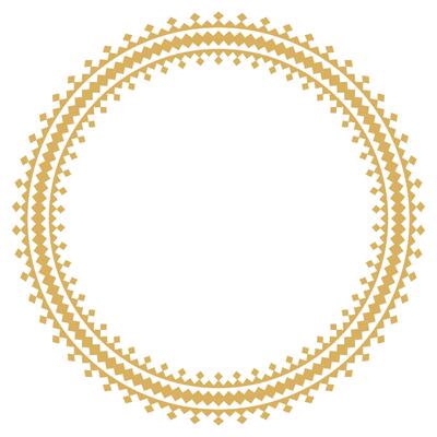 Aztec abstract motif with vintage ornamental round frame and border.