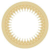 Abstract floral round border with vintage ornamental frame and element. vector