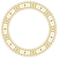 Round decorative element in vintage abstract ornamental border frame. vector