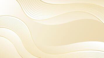 Minimal Cream and Gold Abstract Wave Background with Gold Lines vector