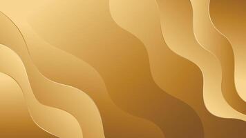 Elegant golden abstract background with wavy lines vector