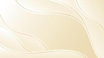 Abstract beige luxury wave background with gold lines. Elegant cream gradient design for beauty products, templates, banners, sales, awards, events, websites, pages and more vector