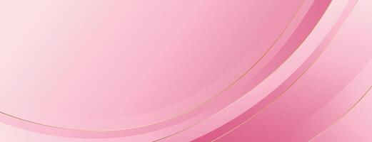 Abstract modern pink curve banner background with gold lines in luxury style. Elegant beauty design for sales, events, awards, web banners, templates, pages, headers and more vector