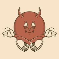 Zen Devil Vibes with a Mischievous but Relaxed Attitude vector