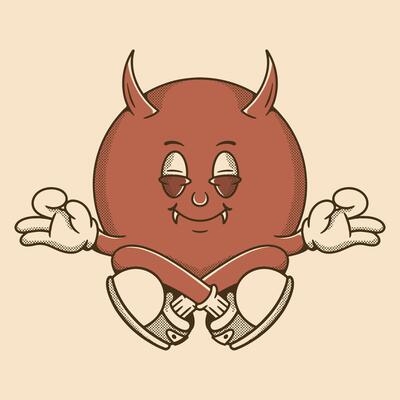 Zen Devil Vibes with a Mischievous but Relaxed Attitude