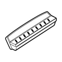 Harmonica Illustration Black and White Line Drawing of a Harmonica for Music Design vector