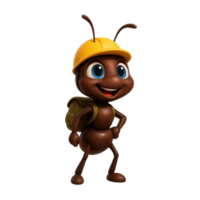 Ant Character With Hard Hat And Pack png