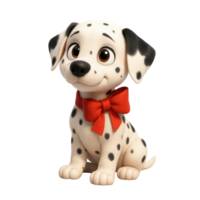 Playful Puppy with Bow Sitting on Transparent Background png