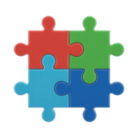 Colorful Puzzle Pieces Interlocking On A Transparent Background Creating A Playful Atmosphere png