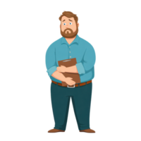 Man Holding a Clipboard With a Concerned Expression isolated on transparent background png
