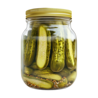 a jar filled with pickles on a transparent background png