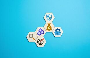 Components for creating a business company. Strategy, funding, team, branding, and legal setup photo