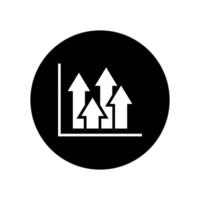 Growing graph icon. Chart, diagram, business icon. Flat design style vector