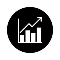 Growth chart icon. Trendy flat style for graphic design, web site. vector
