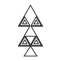 Triangle icon. Outline illustration of triangle icon for web vector