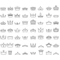 Set of crowns isolated on white background. illustration for your design vector