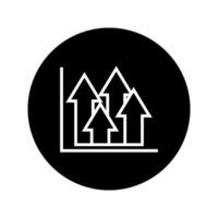 arrows up icon over white background, block style, illustration vector