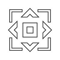 Geometric pattern in the form of a square frame. Black and white illustration. vector