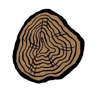 Tree rings on white background. illustration. Wood texture for your design. vector