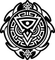 A tribal design with a circle in the center vector