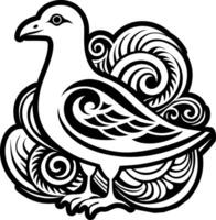 A solid style icon of seagull symbol vector