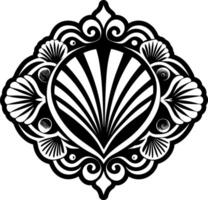 A filled style icon of pearl shell tattoo vector