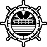 A solid style icon of nautical art symbol vector