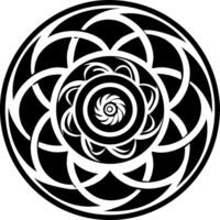 A glyph style icon showing geometric flower vector