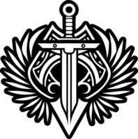 A filled style icon of damocles sword vector