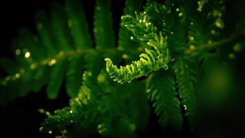 A close up of a green fern leaf photo