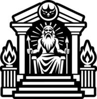 A filled style icon of zeus throne king vector